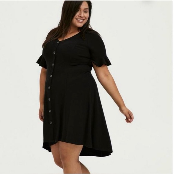 Torrid Black Small Rib Hi-Lo Knit Dress Size 1XL EUC - Picture 2 of 9